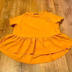SHEIN Loose Peplum Mustard Color Top